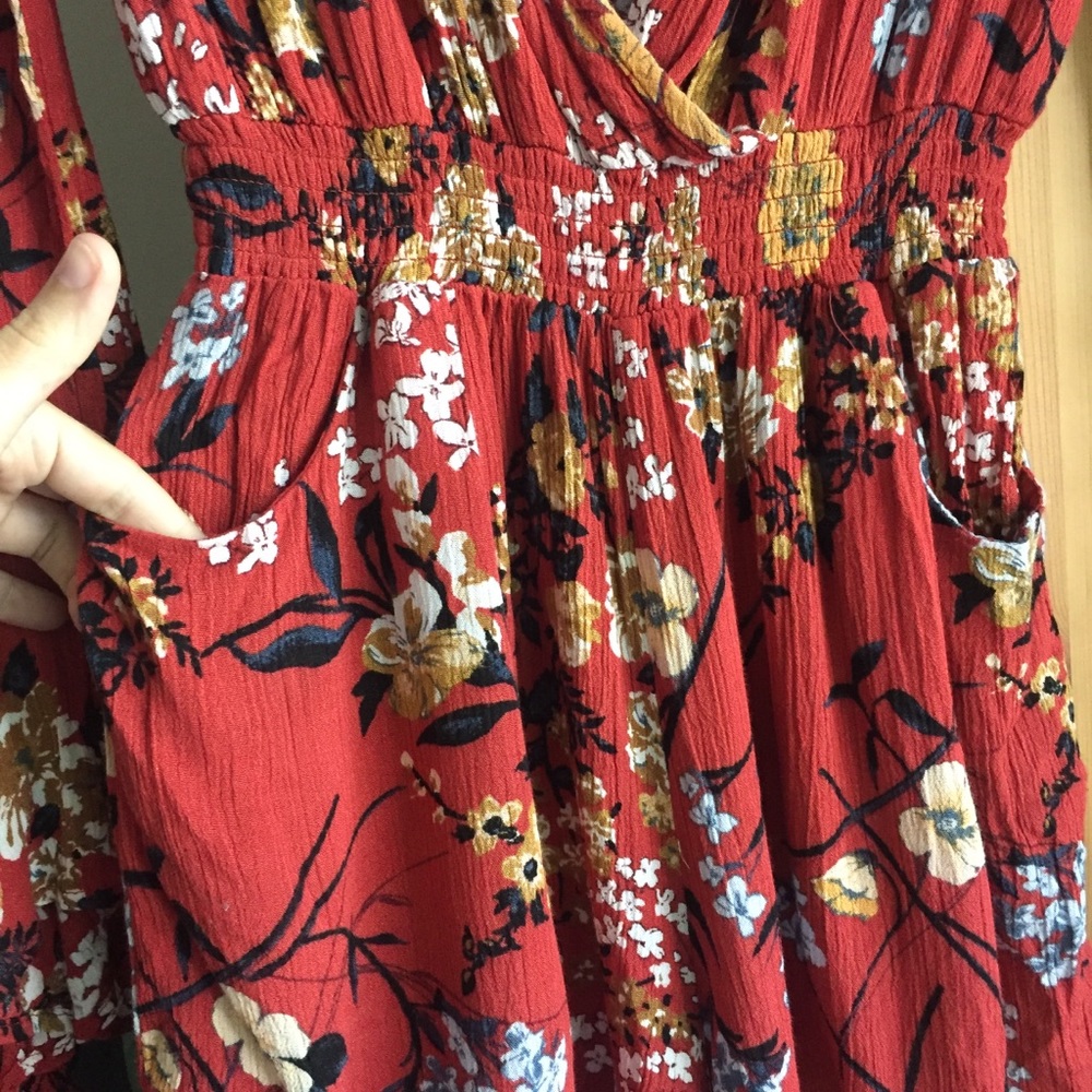 Band of Gypsies Orange Floral Romper, Size XS - Picture 5 of 8